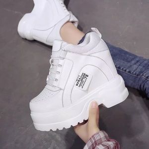 Heels Casual Shoes Thick Sole Women Autumn Sneaker Platform 12CM